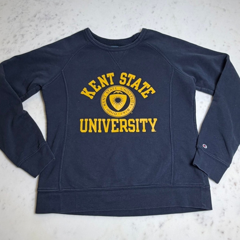 Champion Kent State University Sweatshirt Womens Large‎ Medium Navy Blue